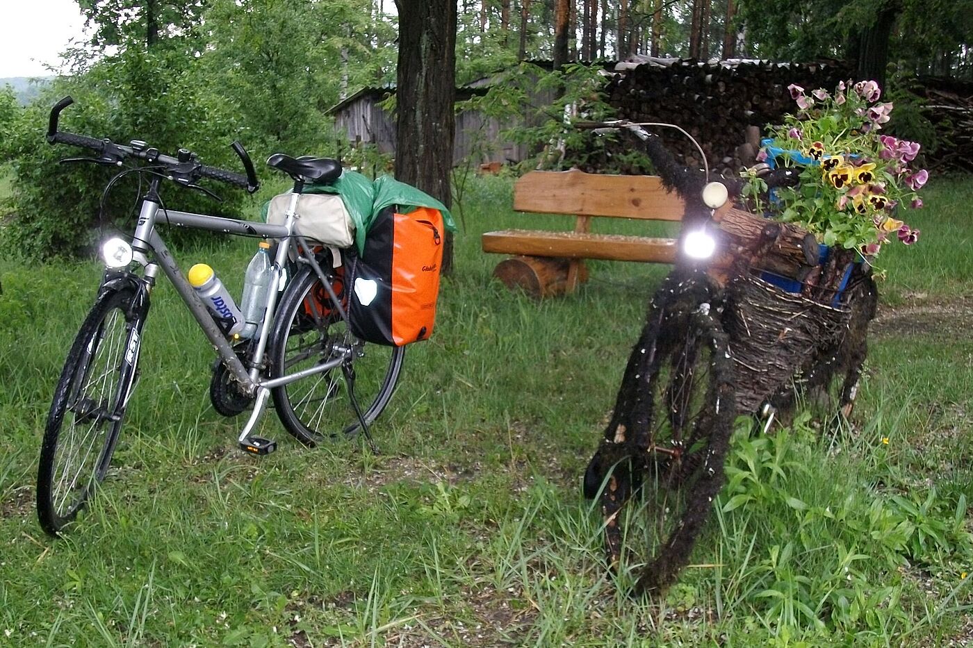 Auf Tour mit Blumenfahrrad