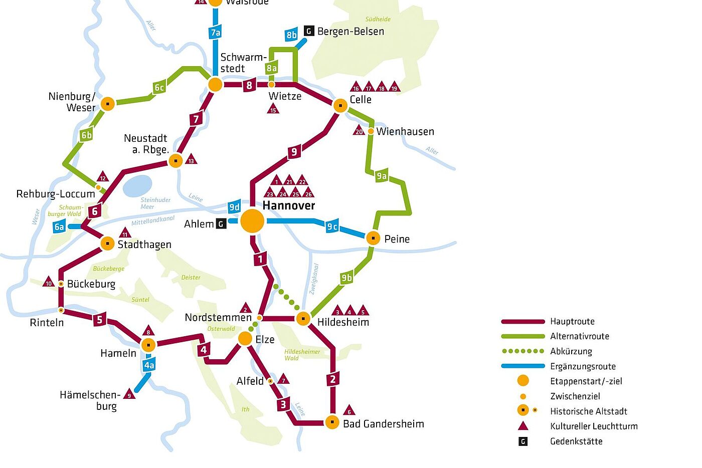 Übersichtskarte Kulturroute