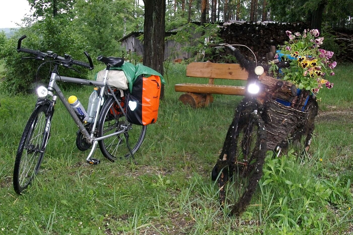 Auf Tour mit Blumenfahrrad